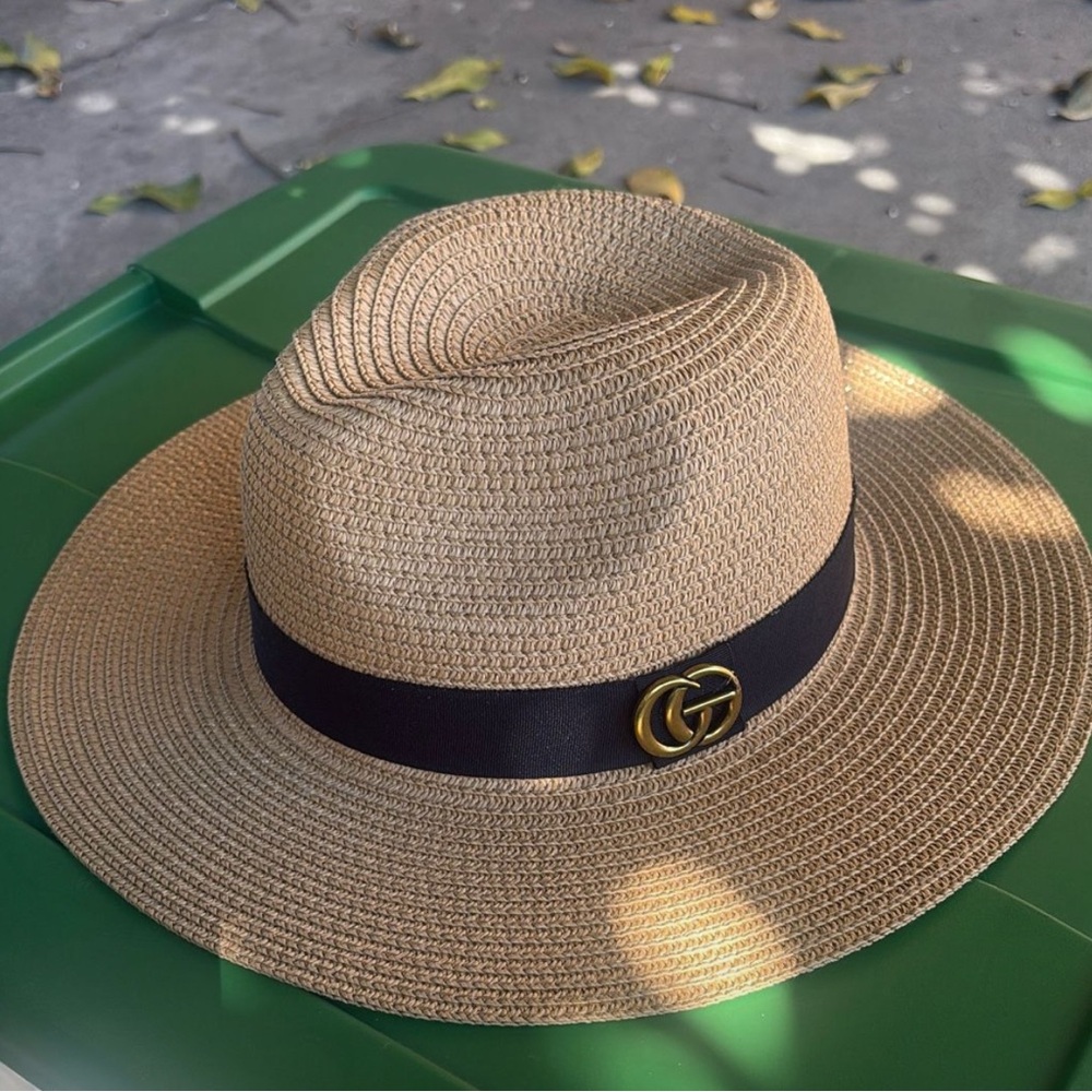 Windsor Tan Straw Fedora with Black Band